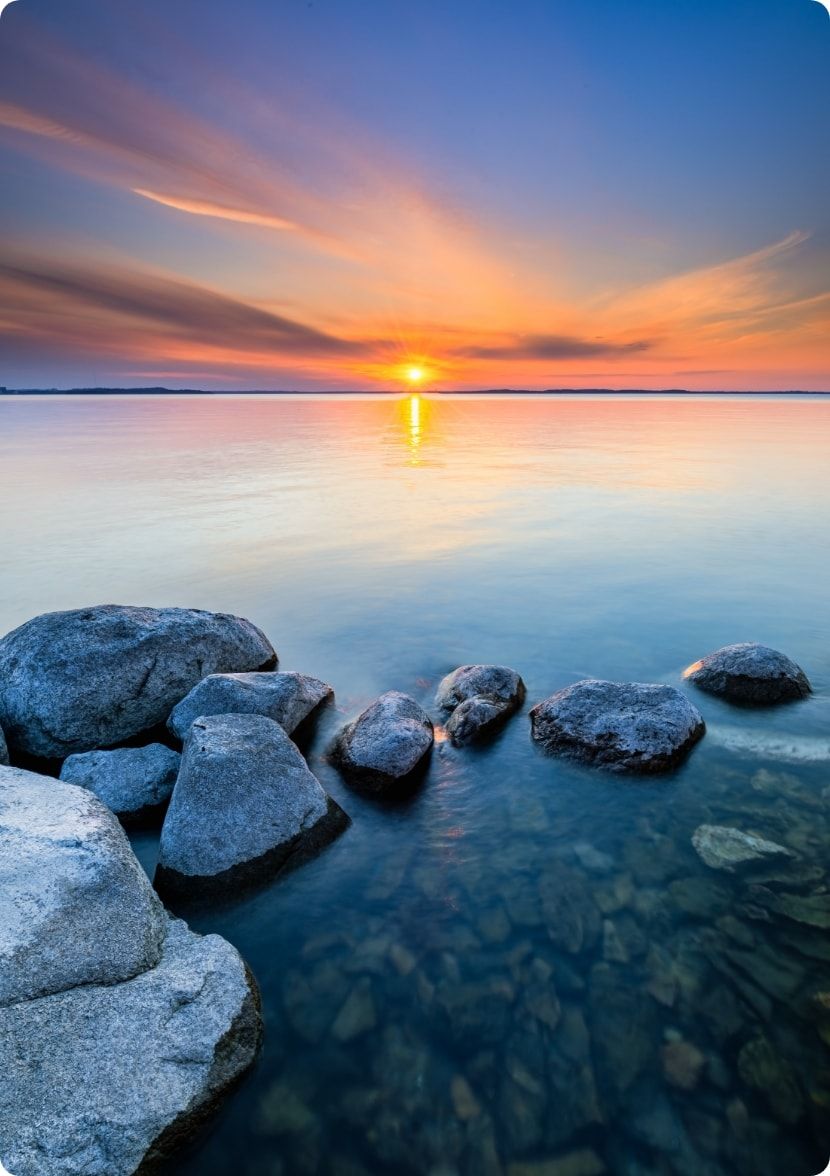 Sunrise over Lake Superior. 