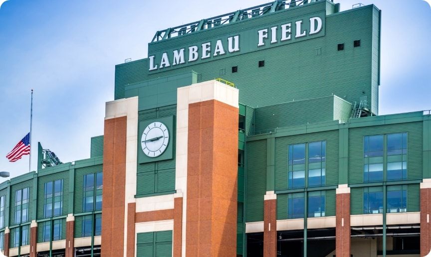 A view of Lambeau Field, home of the Green Bay Packers.