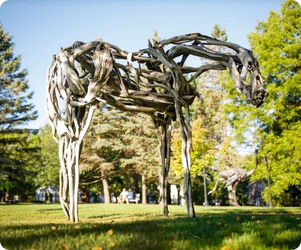 A sculpture of a horse.