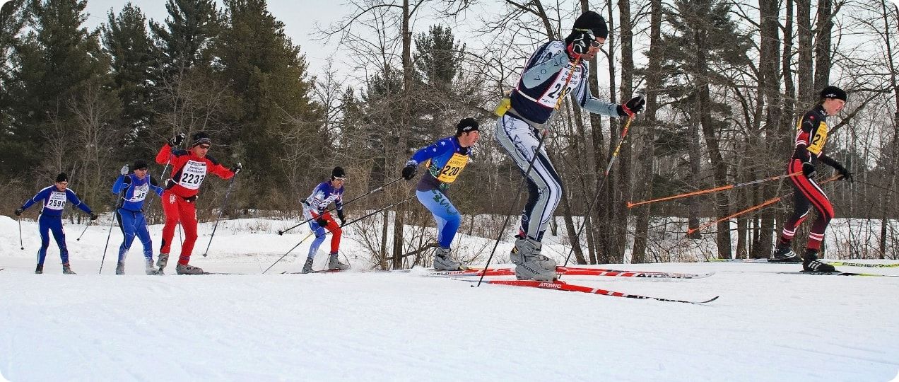 A group of skiers in the Birkebeiner Race. 